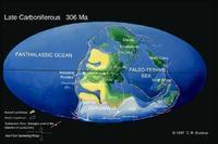 石炭纪晚期地球海陆分布图