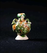 唐 三彩扁壶（现收藏于中国美术馆）