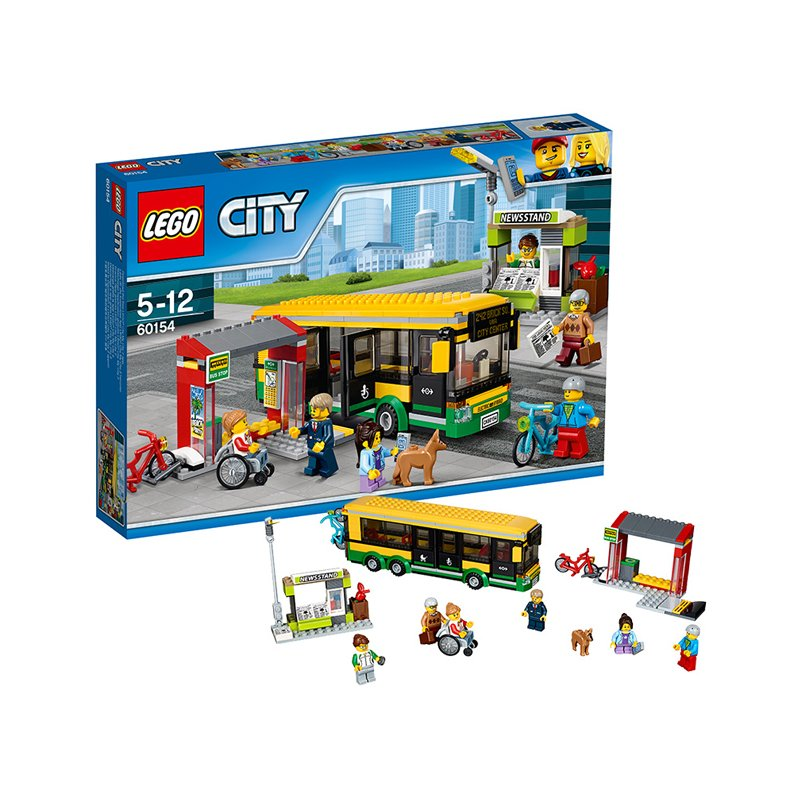 lego 乐高 city 城市系列 60154 公交车站模型玩具