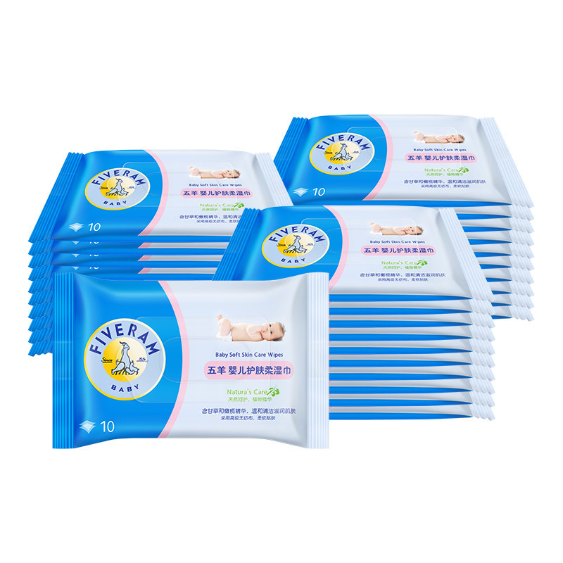 fiverams 五羊 婴儿护肤柔湿巾 10片*30 *6件